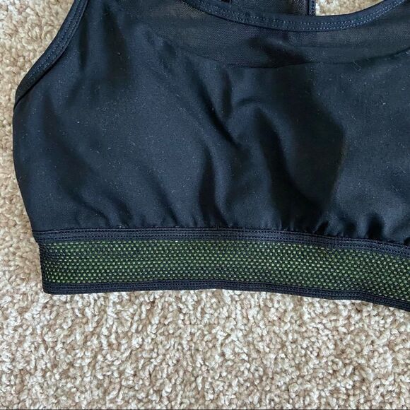 Forever 21 Black & Neon Yellow Sports Bra - Picture 2 of 5